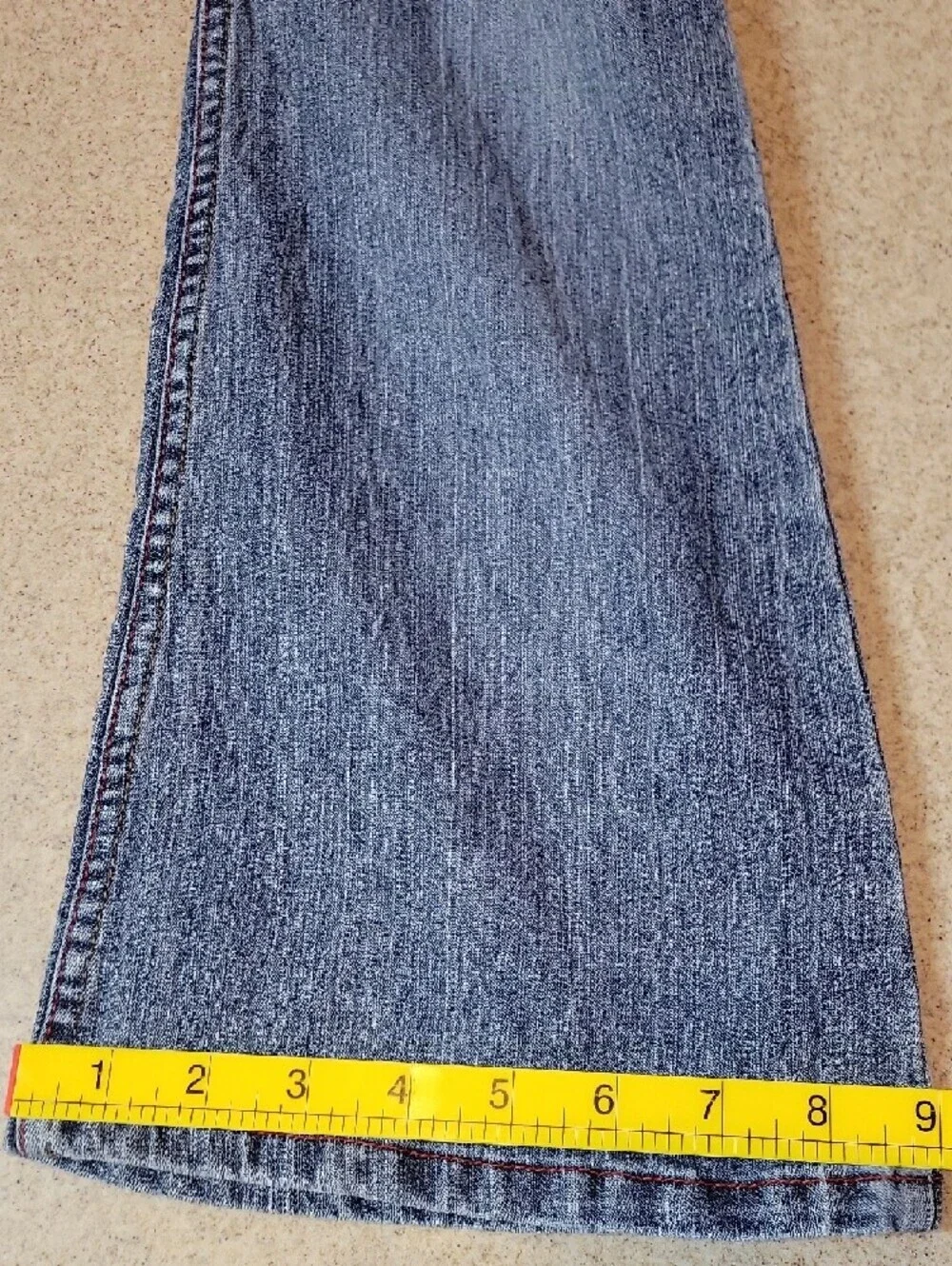 lei Flared Floral Embroidered Denim Jeans Size 12 Stretch